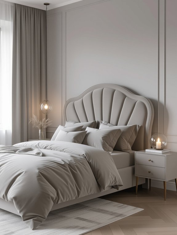 luxurious velvet bedroom centerpiece