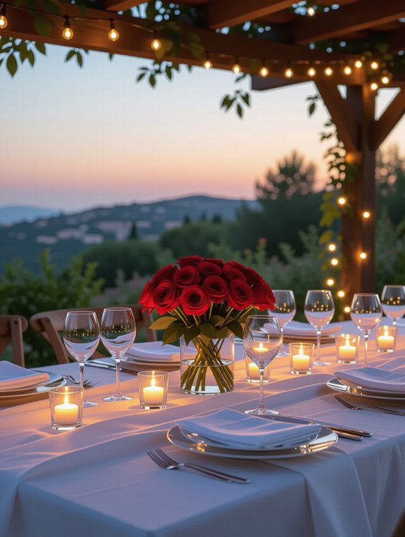 magical outdoor dinner ambiance