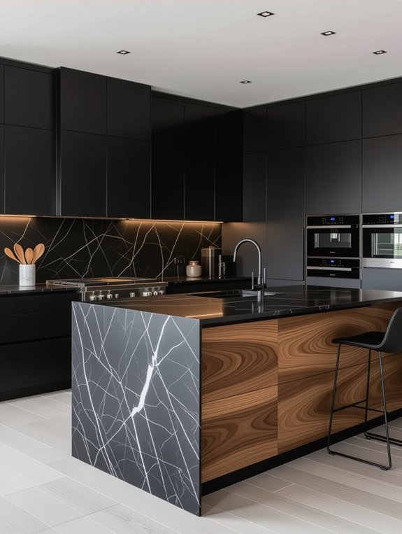 matte black elegance contrasts