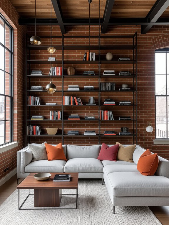 metal accents warm living room