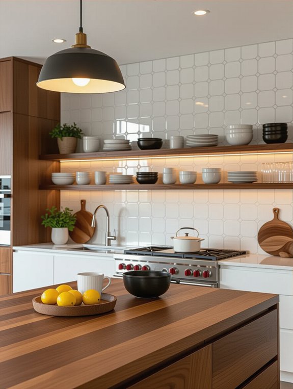 mid century modern dark wood