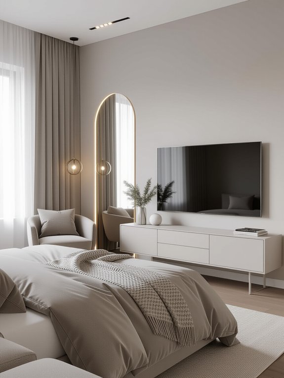 minimalist glam with mirrors