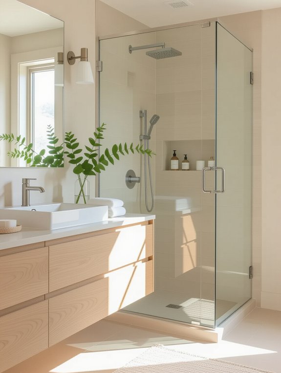 minimalist light wood vanity