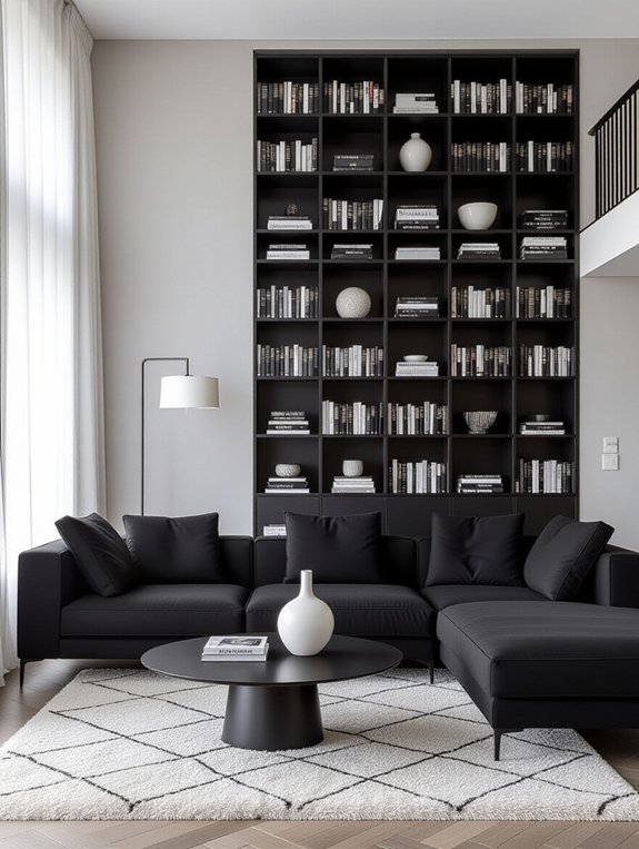 minimalist monochrome living room