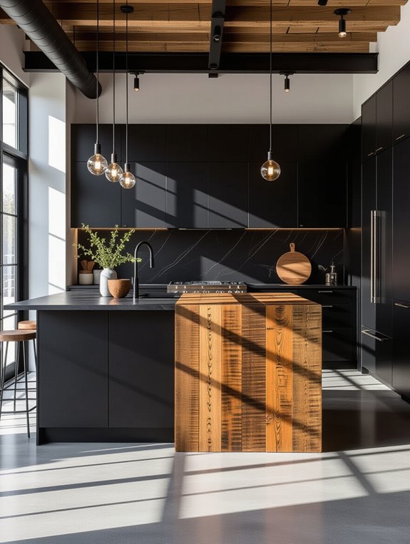 modern black kitchen charm