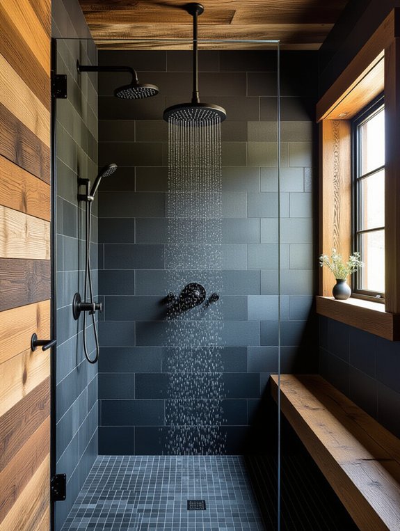 modern dark gray showers