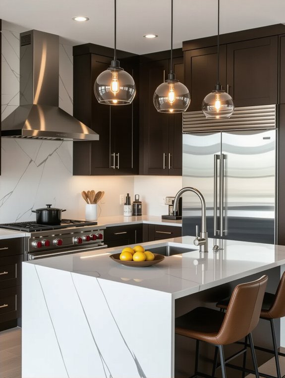 modern dark wood kitchen
