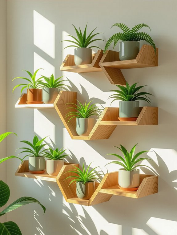 modern geometric wall shelves