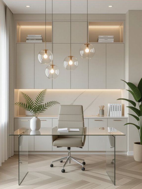 modern glass desk elegance