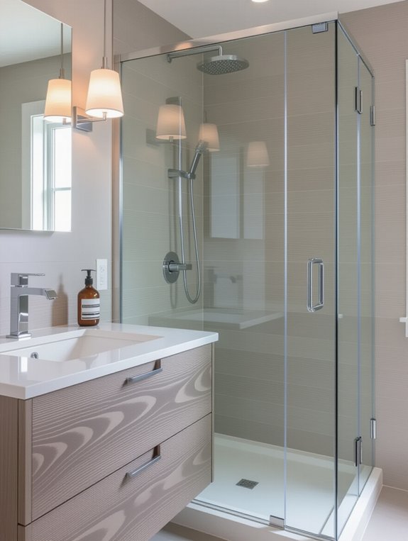 modern grey glass shower
