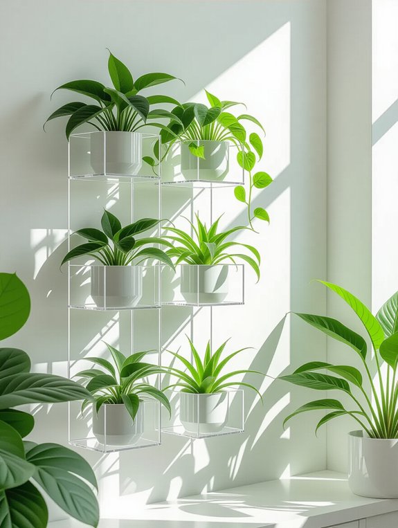 modern transparent plant displays