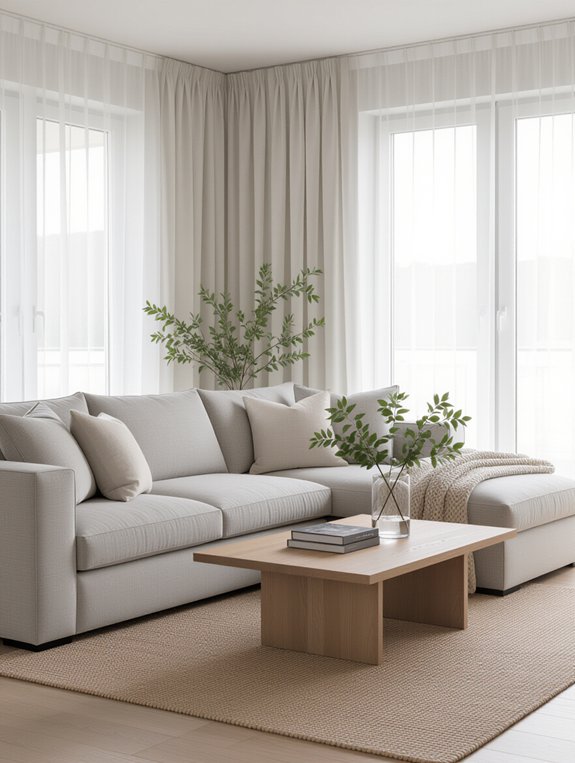 monochromatic living room elegance