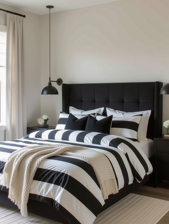 monochrome chic bedroom design