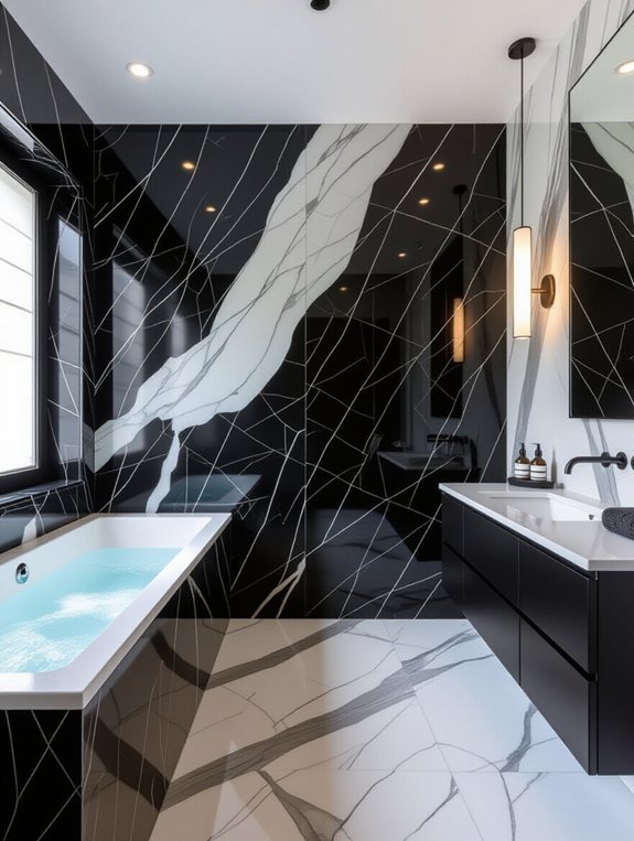 monochrome marble bathroom elegance