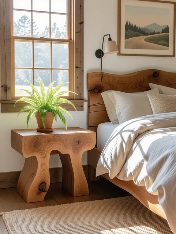 nature inspired wooden nightstands