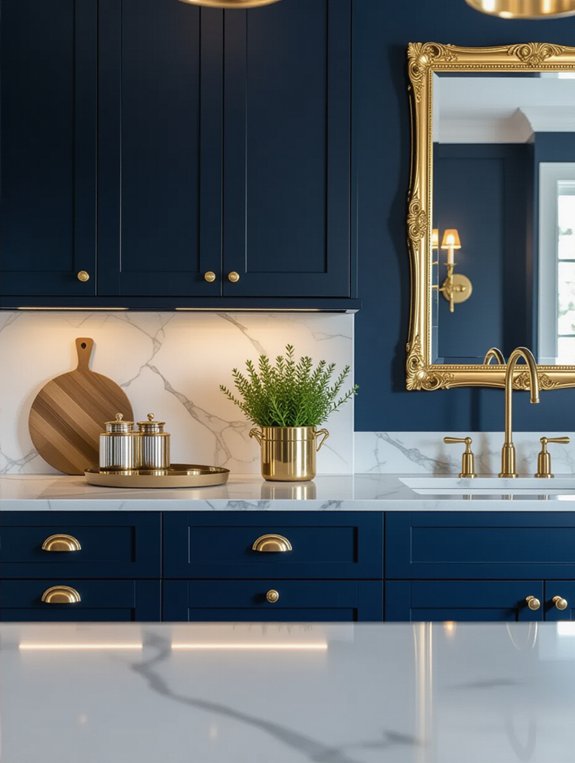 navy blue and gold elegance