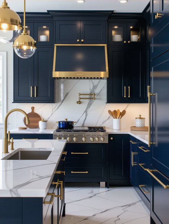 navy blue and gold elegance