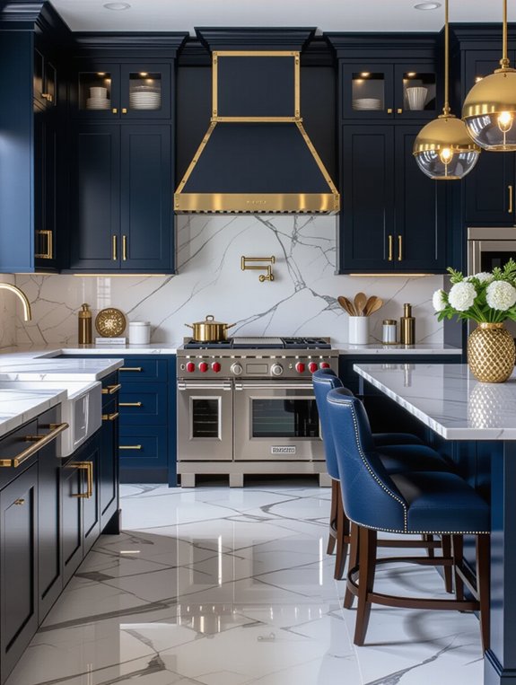 navy blue and gold elegance