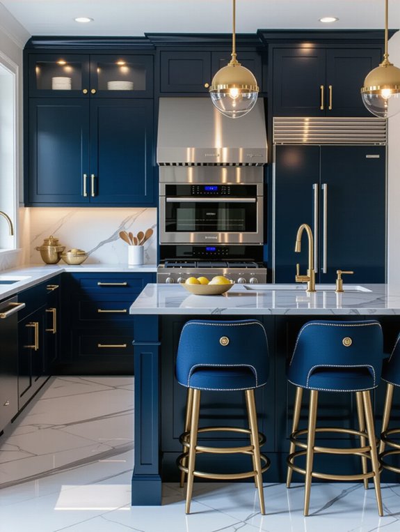 navy blue luxury appliances