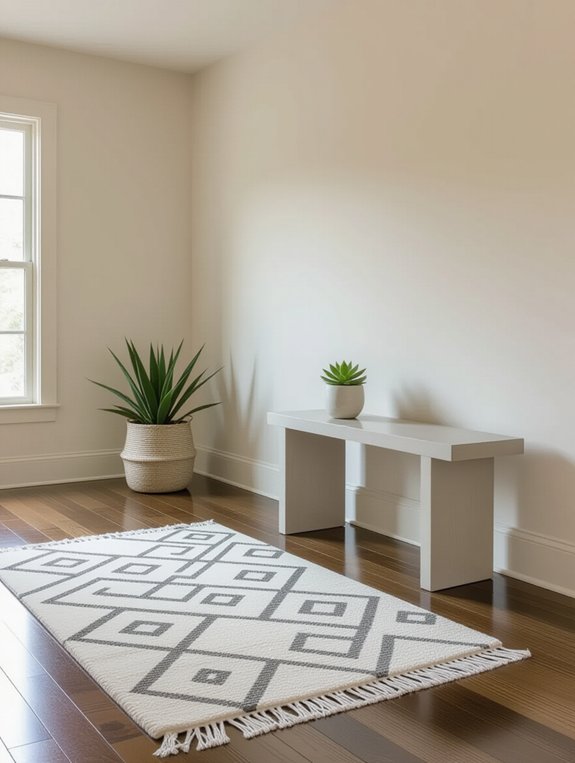 neutral tones geometric accents