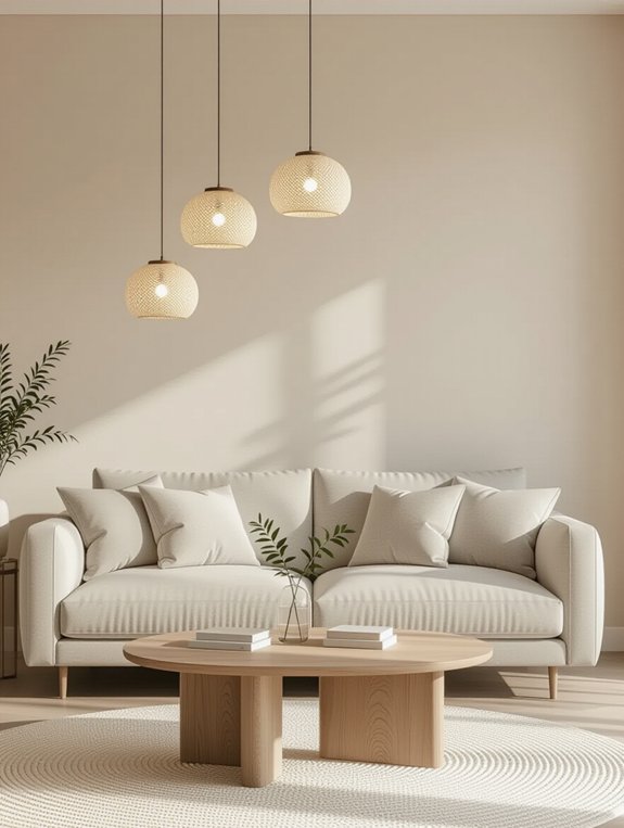 neutral tones pendant lighting
