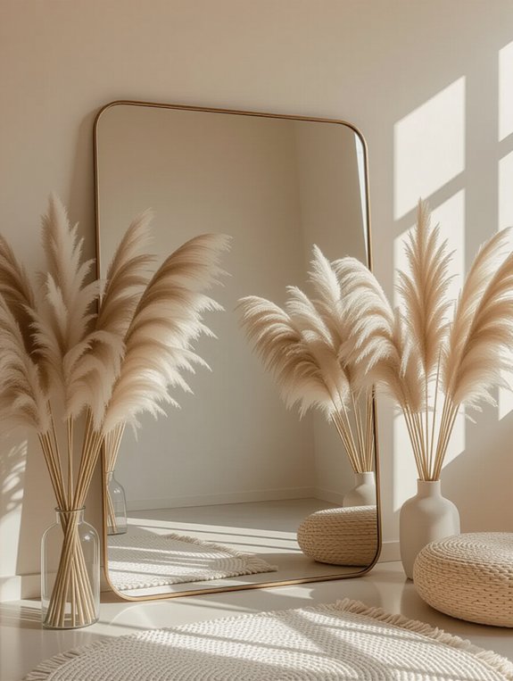 pampas grass mirror elegance