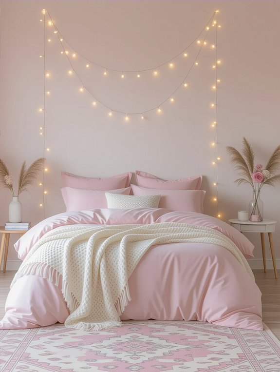 pastel layered bedroom textiles