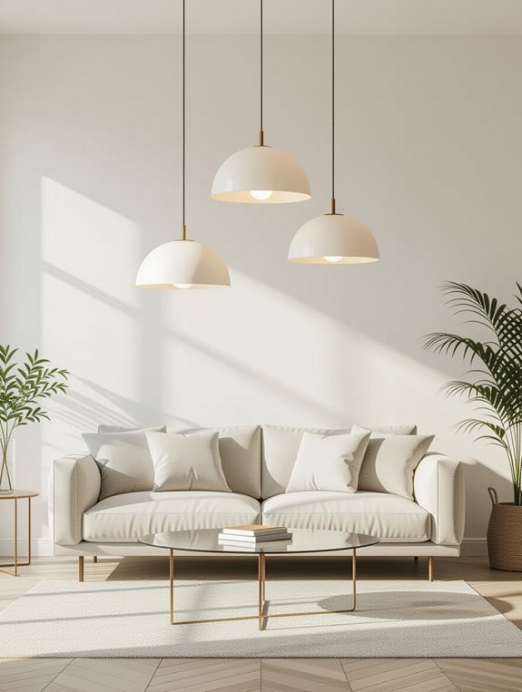 pendants define open areas