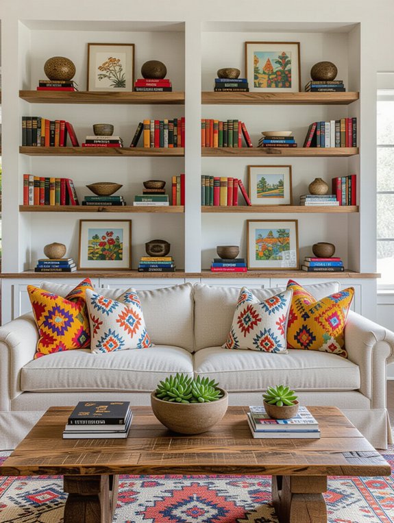 personalized open shelving display