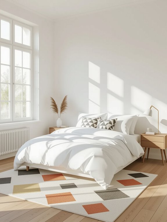 playful geometric bedroom accents