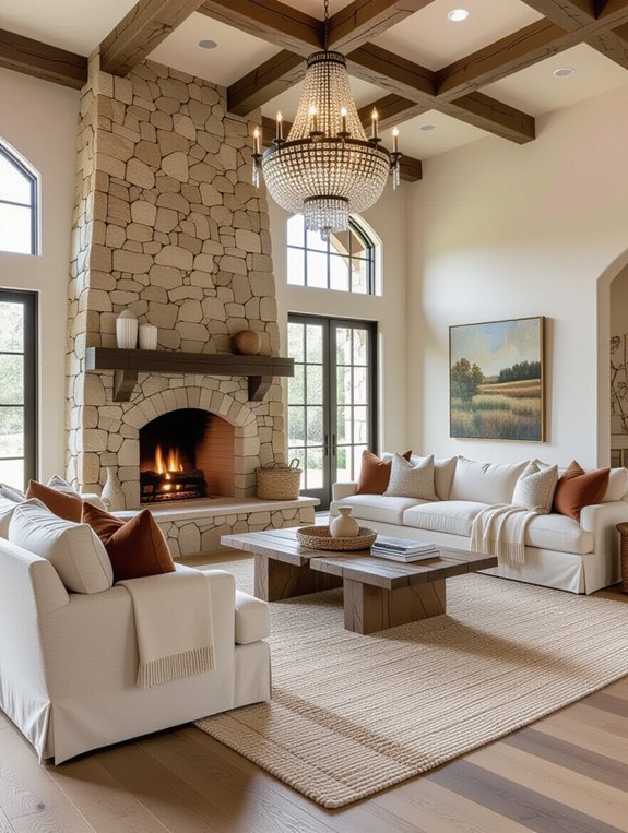 plush elegance with fireplace