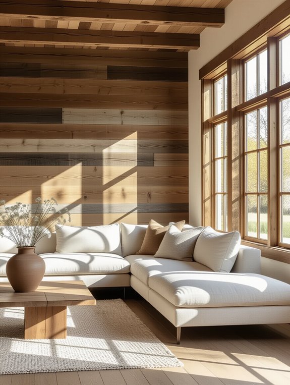 reclaimed wood adds warmth