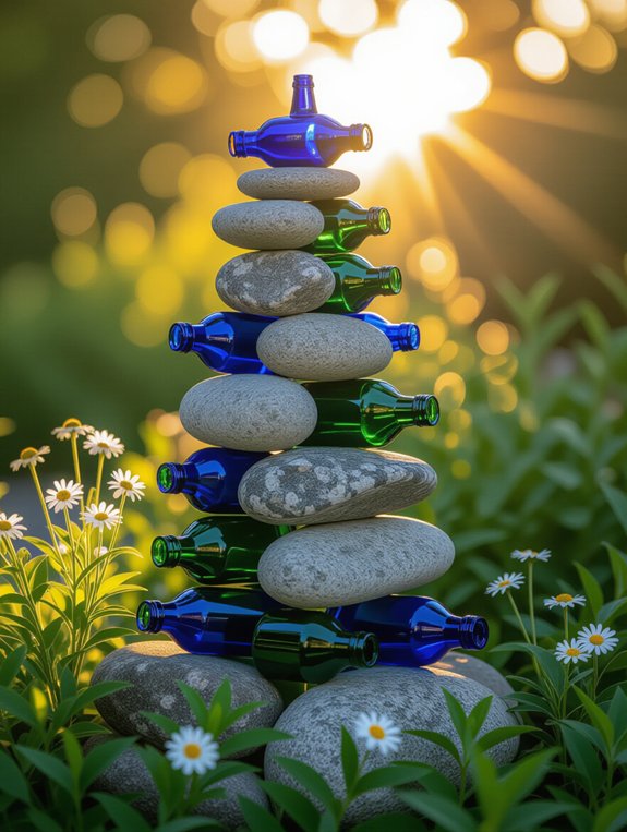 recycled bottle garden tower