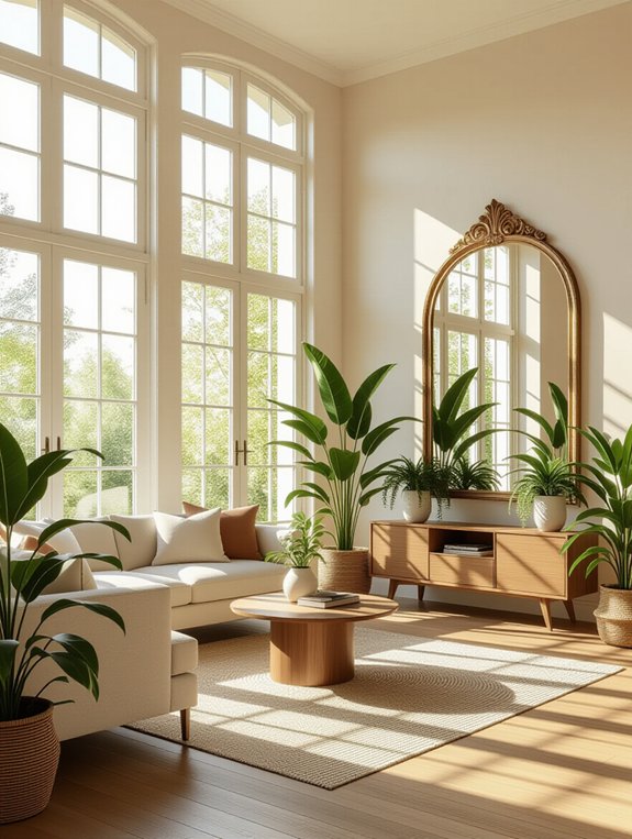 reflective light and plants