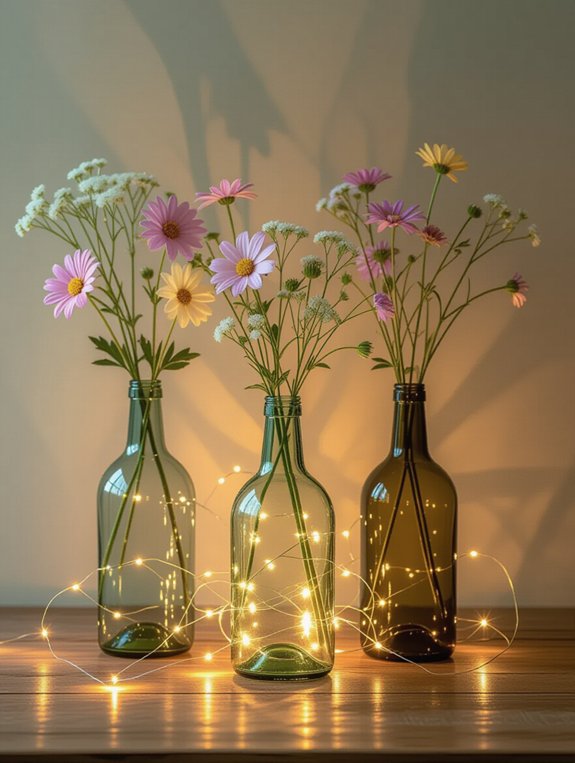 repurposed bottles with lights