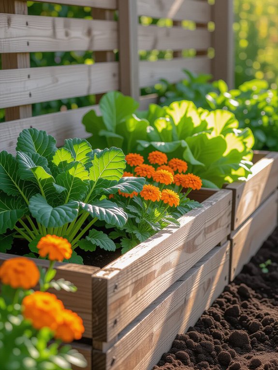repurposed crates as garden beds