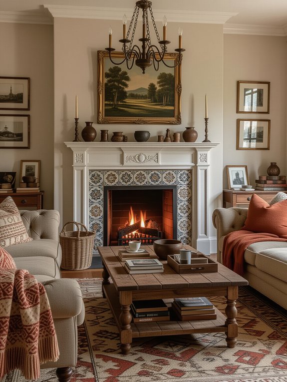 retro cozy living room