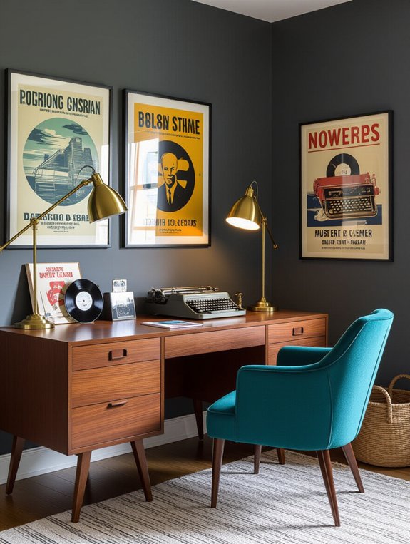retro d cor with gray walls