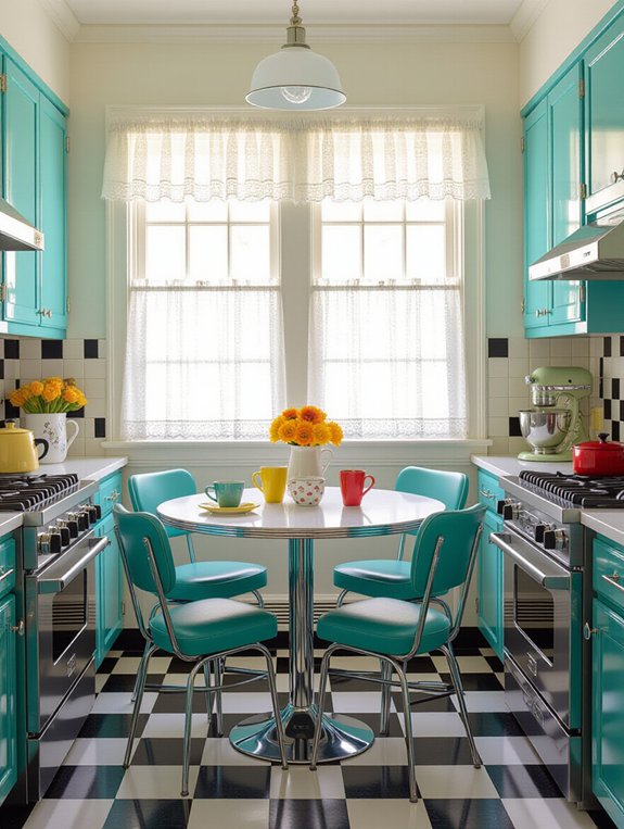 retro kitchen with lace