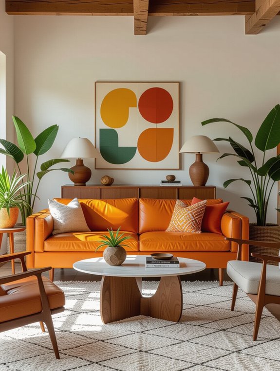 retro vibrant living room