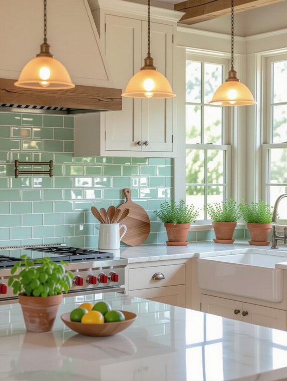 revitalizing pastel green kitchens
