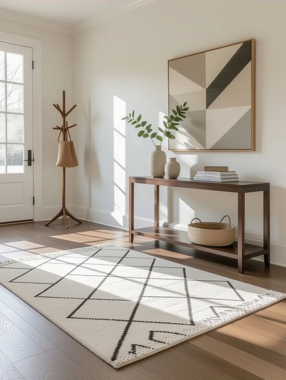 rugs define entryway zones