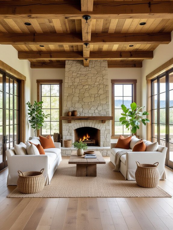 rustic beams enhance coziness