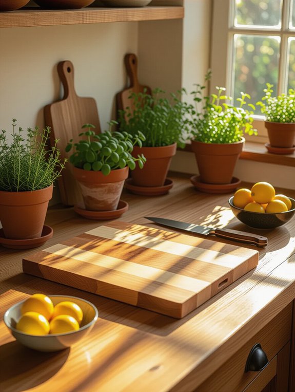 rustic centerpiece cutting board