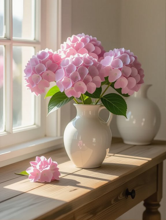 rustic elegance with hydrangeas
