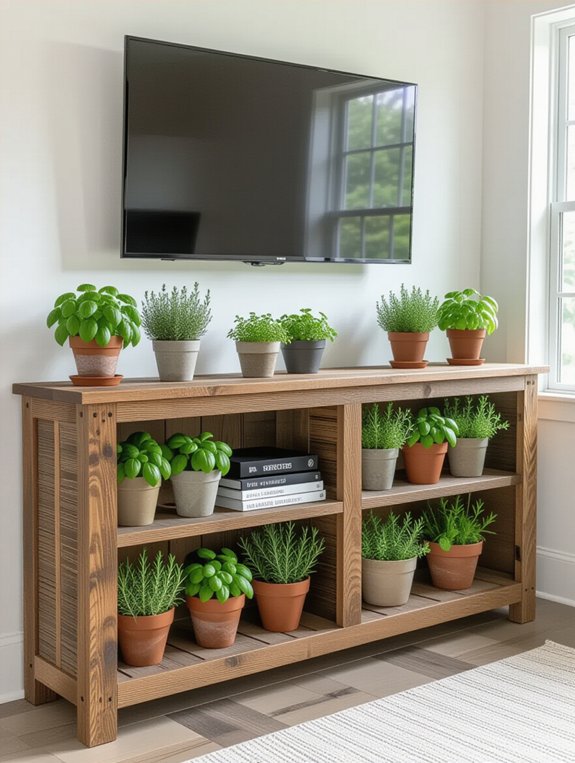 rustic herbs on display