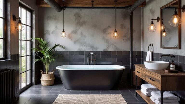 rustic industrial bathroom aesthetics