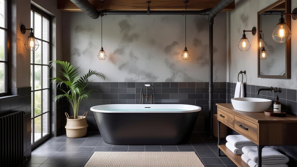 rustic industrial bathroom aesthetics