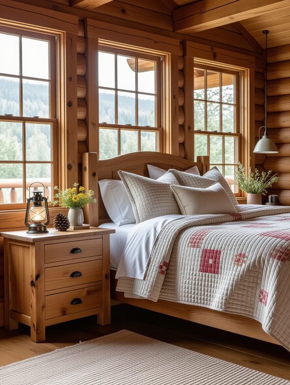 rustic log cabin nightstands