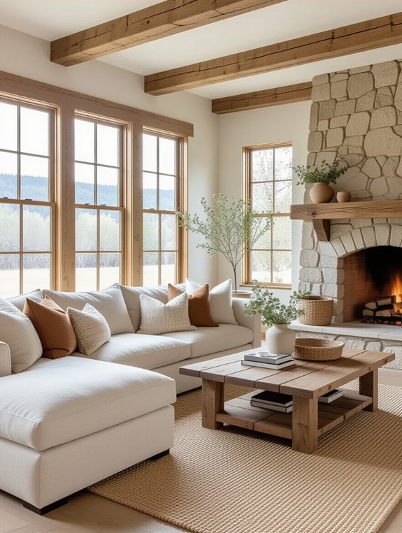 rustic neutral living room